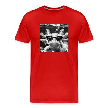 Lunettes de soleil axolotl - T-shirt bio Premium Homme - rouge - Devant - Damien (186cm)