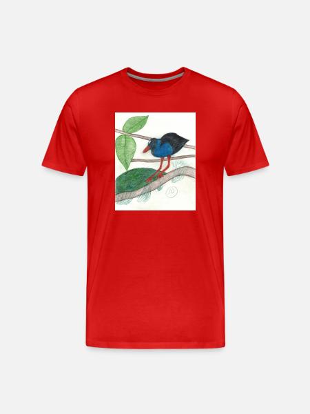 Bronzesultanshuhn - Männer Premium Bio T-Shirt - Rot