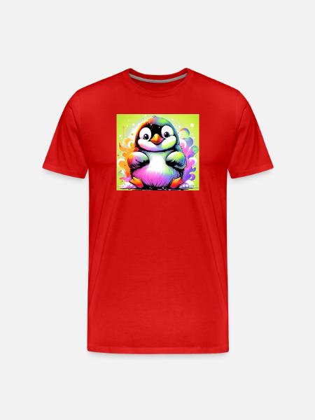 penguin - Men's Premium Organic T-Shirt - red