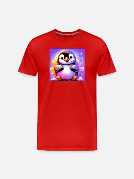 Pinguin - Männer Premium Bio T-Shirt - Rot