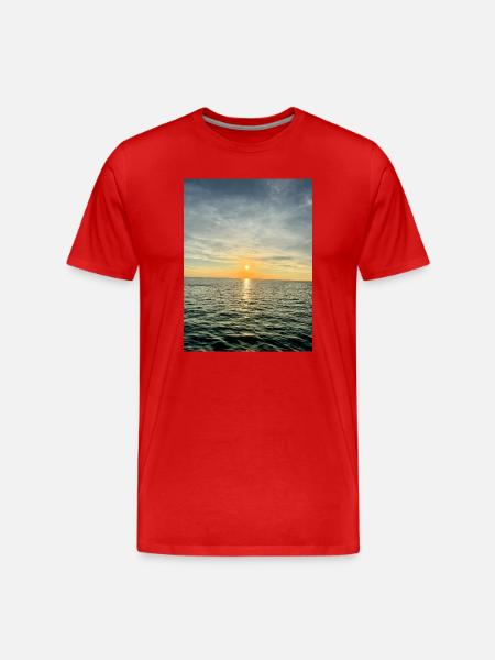 Sonnenuntergang am Meer Abendstimmung - Männer Premium Bio T-Shirt - Rot