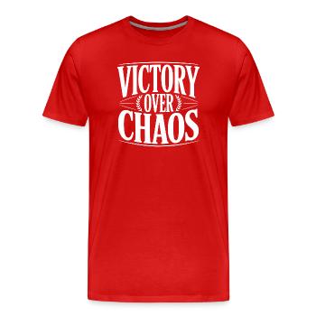 Victoire sur le chaos - T-shirt bio Premium Homme - rouge - Devant - Damien (186cm)