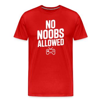 Pas de débutants autorisés - T-shirt bio Premium Homme - rouge - Devant - Damien (186cm)