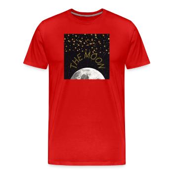 Arc néon lunaire lors de la nuit étoilée - T-shirt bio Premium Homme - rouge - Devant - Damien (186cm)