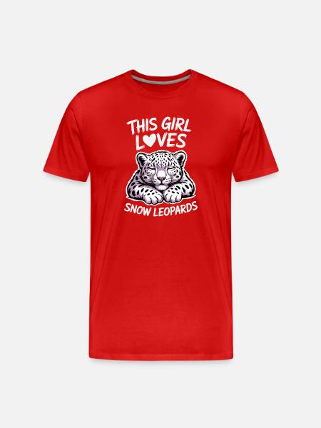 Schneeleopard Sprüche Süßes Schneeleopard Geschenk - Männer Premium Bio T-Shirt - Rot