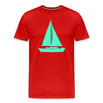 Voilier NéonTurquoise - T-shirt bio Premium Homme - rouge - Devant - Damien (186cm)