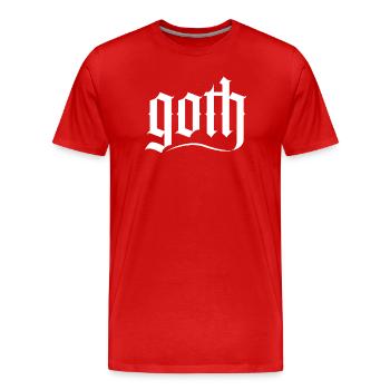 Blason monogramme en écriture gothique - T-shirt bio Premium Homme - rouge - Devant - Damien (186cm)