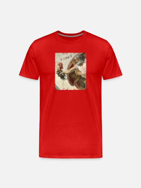 F-CAW-F Rooster Meme – Funny Sarcasm Saying - Men's Premium Organic T-Shirt - red