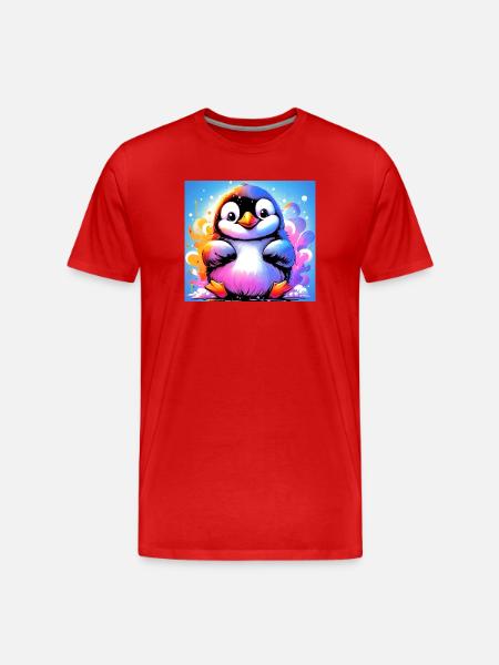 penguin - Men's Premium Organic T-Shirt - red