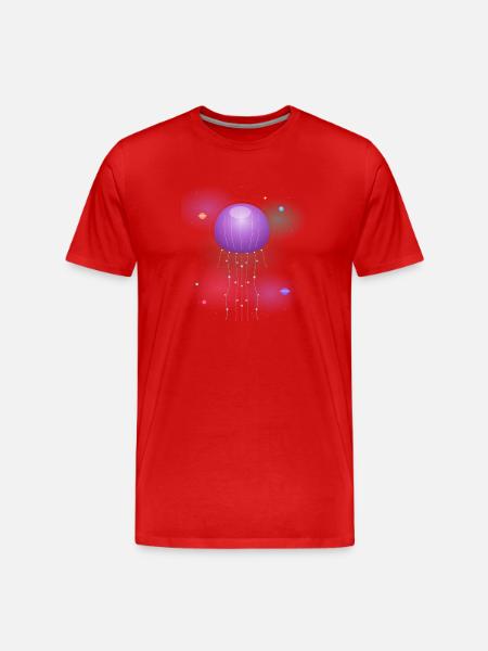Kosmische Neonquallen - Männer Premium Bio T-Shirt - Rot