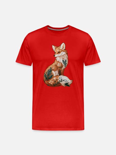 Fuchs dekorativ - Männer Premium Bio T-Shirt - Rot
