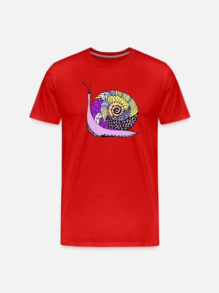 escargot - T-shirt bio Premium Homme - rouge
