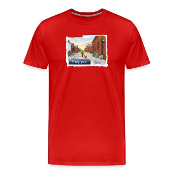 Zechensiedlung im Ruhrpott - Männer Premium Bio T-Shirt - Rot - Vorne - Damien (186cm)