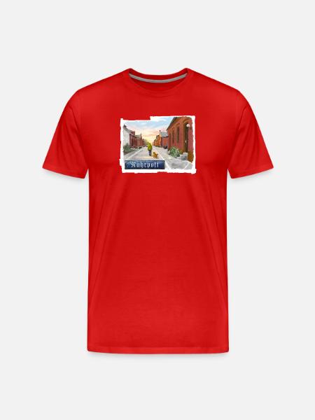 Zechensiedlung im Ruhrpott - Männer Premium Bio T-Shirt - Rot