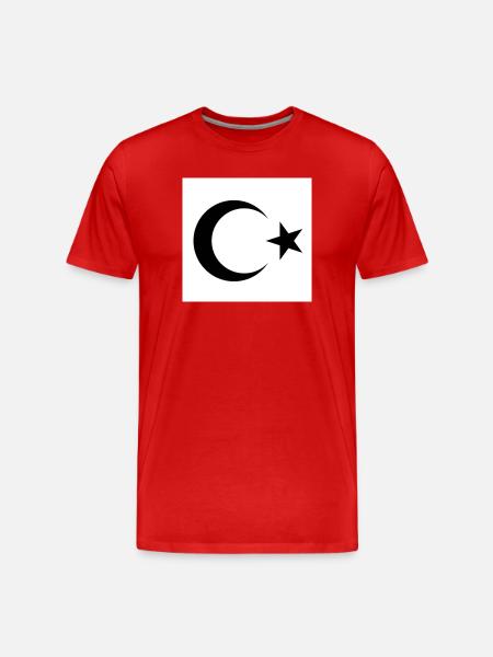 Crescent Moon with Star Silhouette - Men's Premium Organic T-Shirt - red