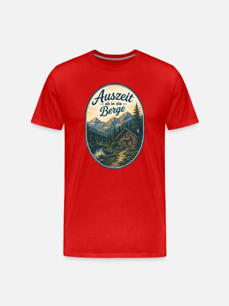 Auszeit in die Berge - Männer Premium Bio T-Shirt - Rot