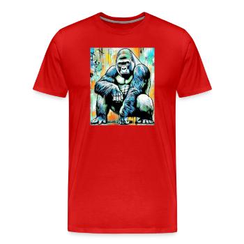 gorilla - Men's Premium Organic T-Shirt - red - Front - Damien (186cm)
