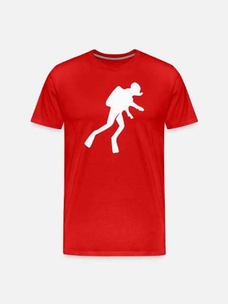 Diver Silhouettes Diving Gift Holiday - Men's Premium Organic T-Shirt - red