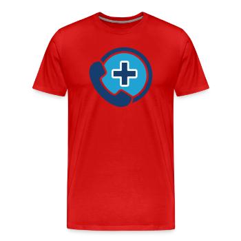 Icône de ligne de soutien médical Vecteur téléphonique de santé - T-shirt bio Premium Homme - rouge - Devant - Damien (186cm)