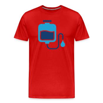 Icône de ligne de perfusion IV Thérapie par perfusion Vecteur médical - T-shirt bio Premium Homme - rouge - Devant - Damien (186cm)