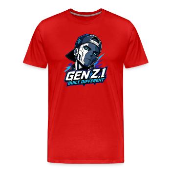 GenZ.1 construit différemment - T-shirt bio Premium Homme - rouge - Devant - Damien (186cm)