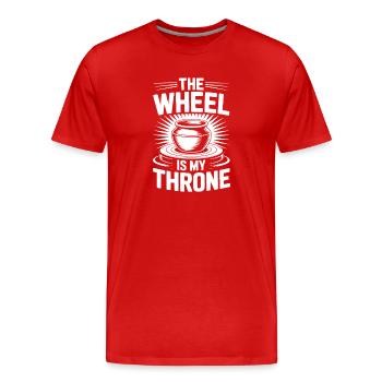 Poterie des artistes de poterie : Le Rou est mon trône - T-shirt bio Premium Homme - rouge - Devant - Damien (186cm)