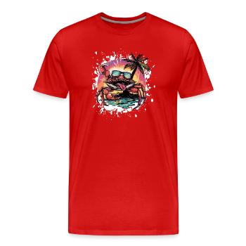 Krebs Krabbe Sommer Urlaub - Männer Premium Bio T-Shirt - Rot - Vorne - Damien (186cm)