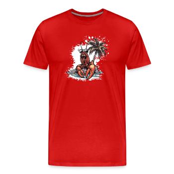 Vacances d’été au crabe homard - T-shirt bio Premium Homme - rouge - Devant - Damien (186cm)