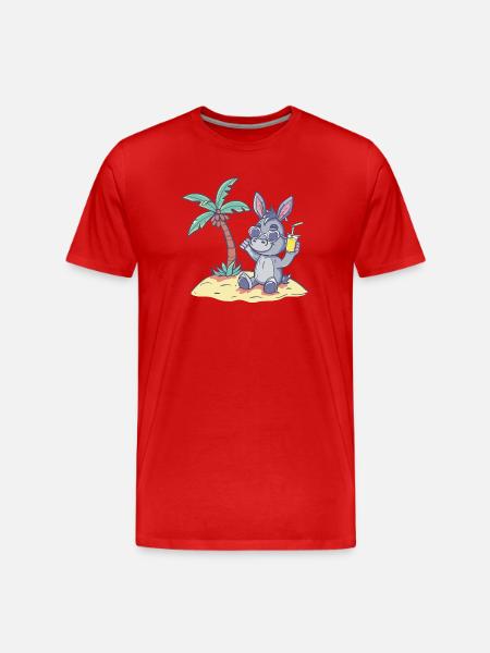 Esel Sommer Urlaub - Männer Premium Bio T-Shirt - Rot