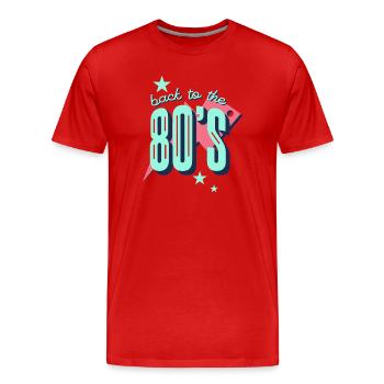 Back to the 80s Neon Retro - Men's Premium Organic T-Shirt - red - Front - Damien (186cm)