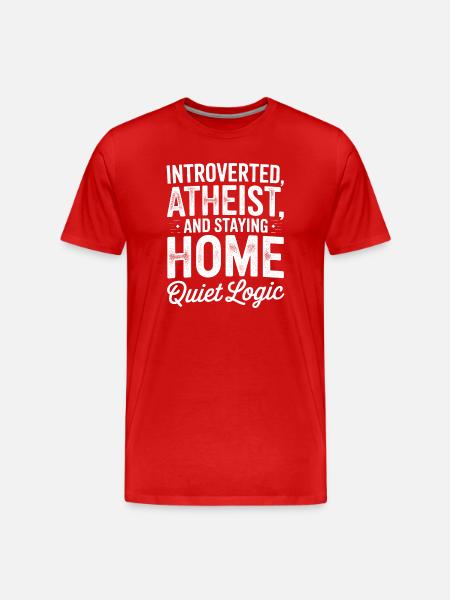 Introverted Atheist at Home - Men's Premium Organic T-Shirt - red
