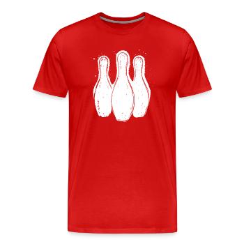 Quilles de bowling - T-shirt bio Premium Homme - rouge - Devant - Damien (186cm)