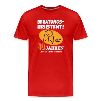 Comic Geburtstag 40 Jahre Happy Birthday - Männer Premium Bio T-Shirt - Rot - Vorne - Damien (186cm)