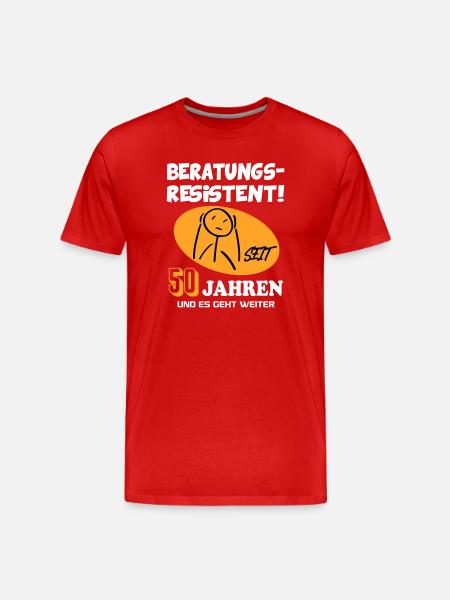 Comic Geburtstag 50 Jahre Happy Birthday - Männer Premium Bio T-Shirt - Rot