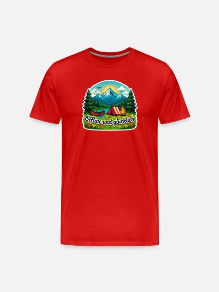 Camping Glück - Männer Premium Bio T-Shirt - Rot