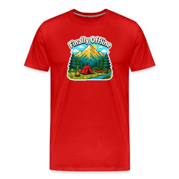 Bonne expérience hors ligne - T-shirt bio Premium Homme - rouge - Devant - Damien (186cm)