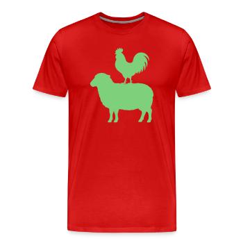 schaf_hahn- - T-shirt bio Premium Homme - rouge - Devant - Damien (186cm)