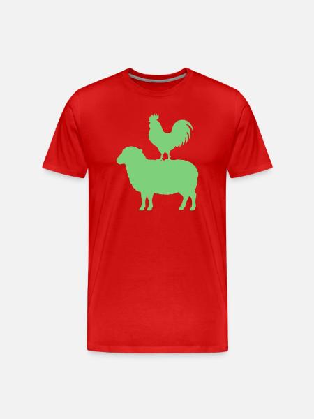 schaf_hahn- - T-shirt bio Premium Homme - rouge