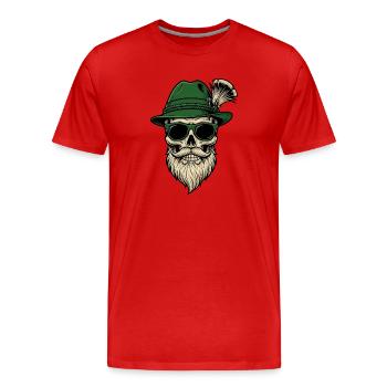 Traditional costume replacement folk festival Bavaria gift - Men's Premium Organic T-Shirt - red - Front - Damien (186cm)