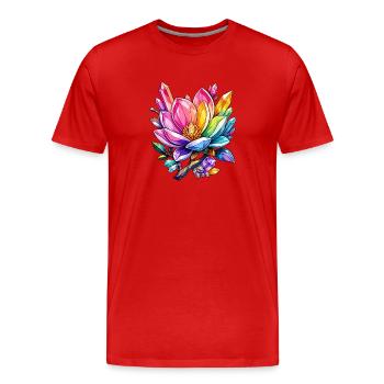 Couleurs arc-en-ciel des Fleurs de Cristal - T-shirt bio Premium Homme - rouge - Devant - Damien (186cm)
