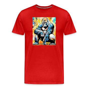 gorilla - Men's Premium Organic T-Shirt - red - Front - Damien (186cm)