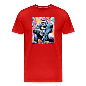 gorilla - Men's Premium Organic T-Shirt - red - Front - Damien (186cm)