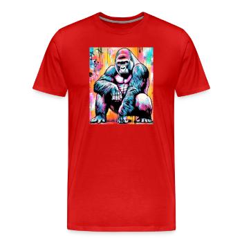 gorilla - Men's Premium Organic T-Shirt - red - Front - Damien (186cm)