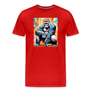 gorilla - Men's Premium Organic T-Shirt - red - Front - Damien (186cm)