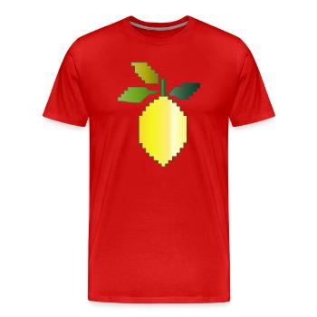 Illustration géométrique du citron - T-shirt bio Premium Homme - rouge - Devant - Damien (186cm)