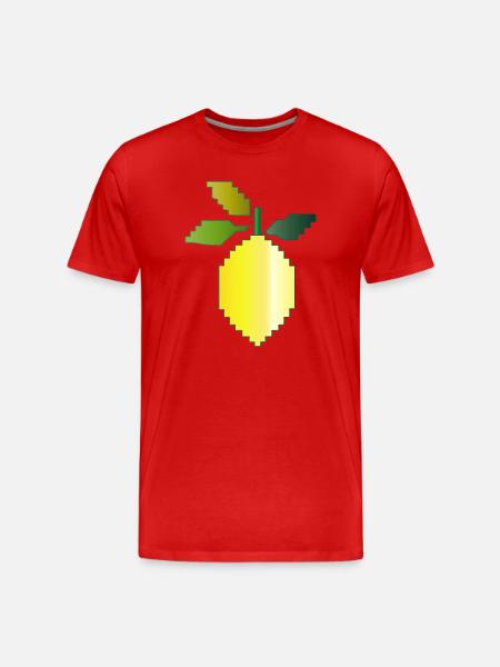 Geometric Lemon Illustration - Men's Premium Organic T-Shirt - red