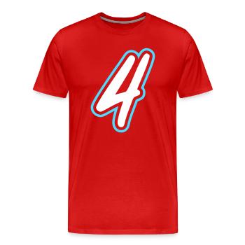 4 Symbole numérique - T-shirt bio Premium Homme - rouge - Devant - Damien (186cm)