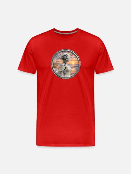 Élégance cyber seascape - T-shirt bio Premium Homme - rouge