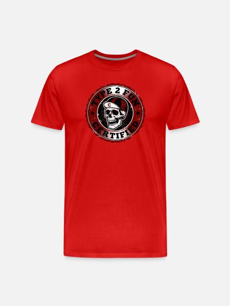 Schädelabzeichen Typ 2 Spaß - Männer Premium Bio T-Shirt - Rot