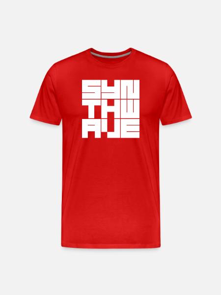Synthwave Grid logo - Men's Premium Organic T-Shirt - red